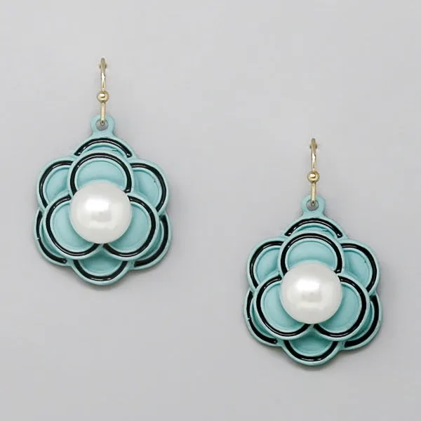 Camelia Flower Dangle Earrings