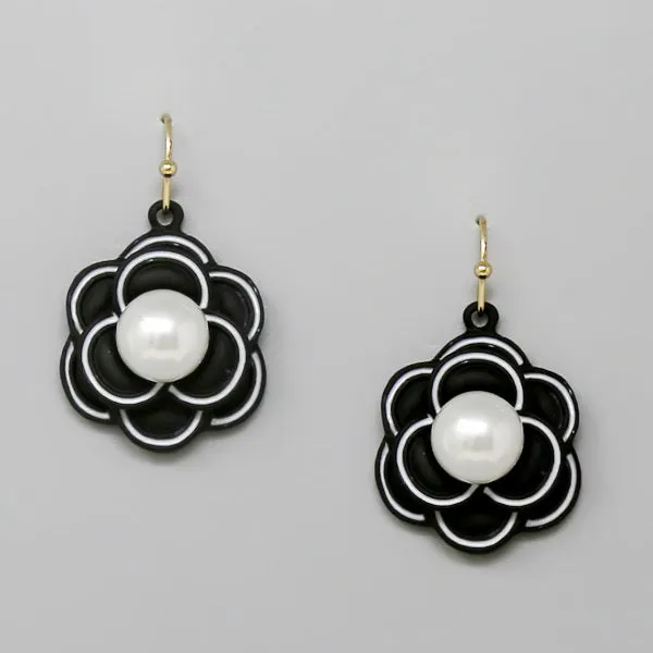 Camelia Flower Dangle Earrings