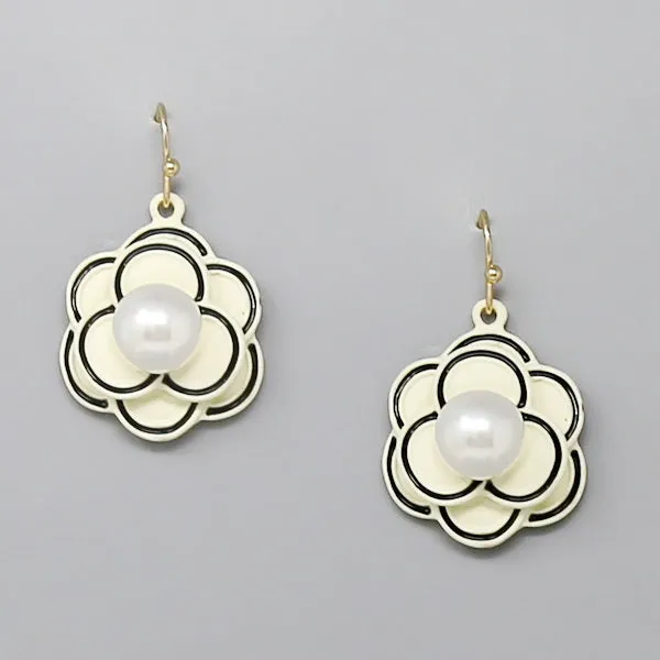 Camelia Flower Dangle Earrings