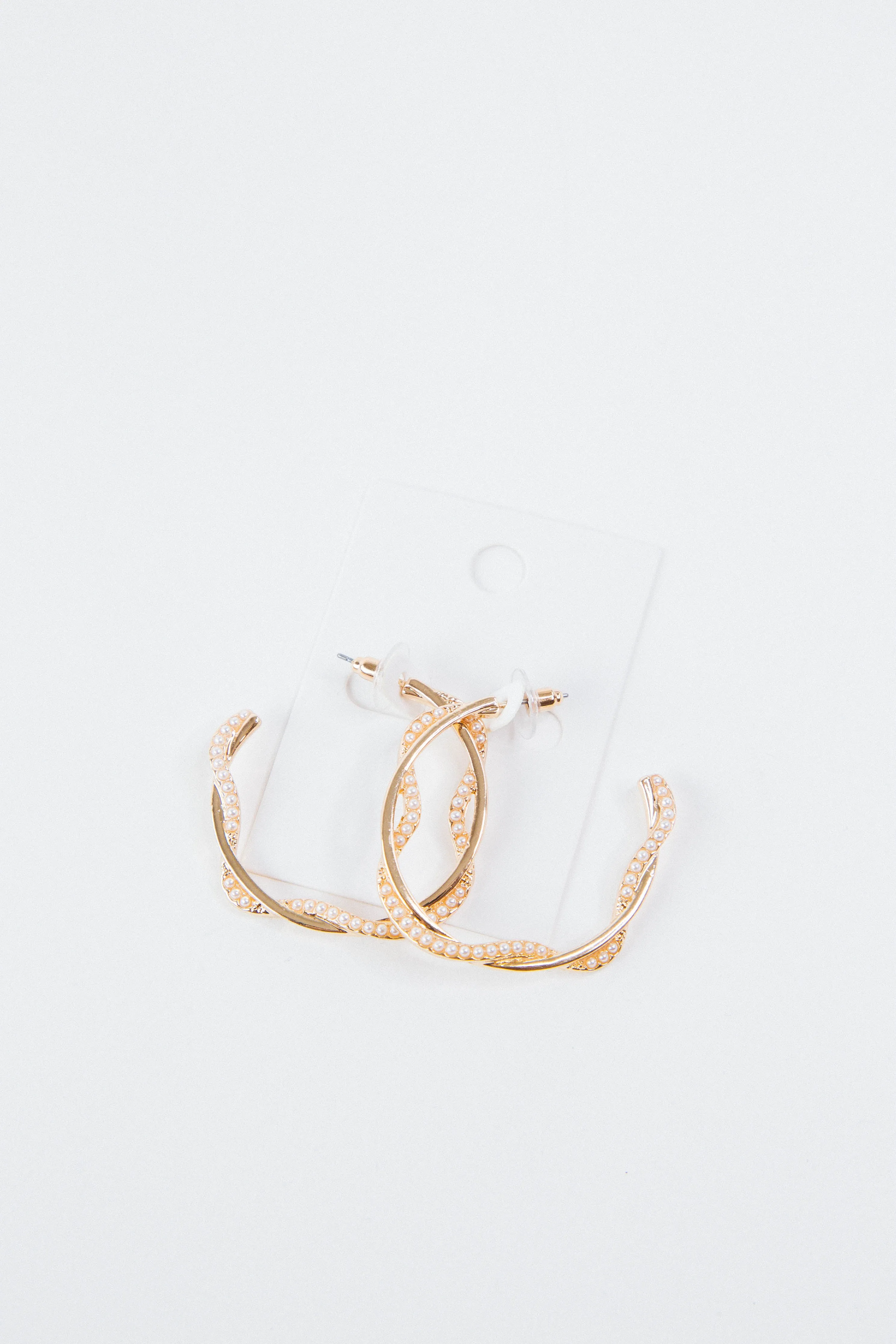 Celeste Twisted Pearl Hoops, Gold