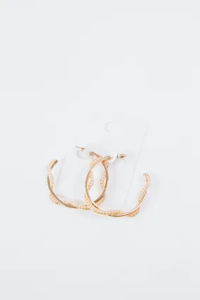 Celeste Twisted Pearl Hoops, Gold