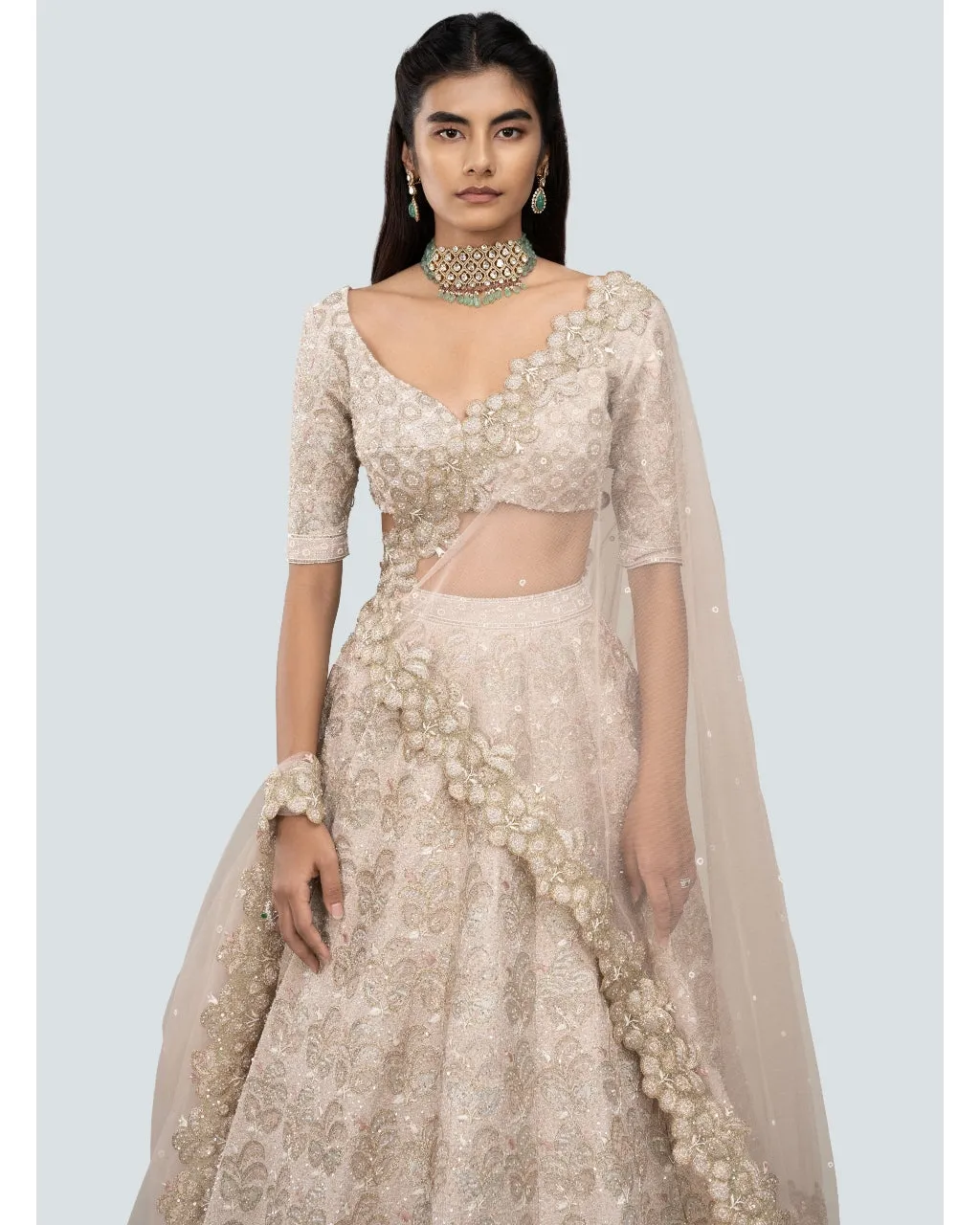 Champagne Tara Lehenga Set