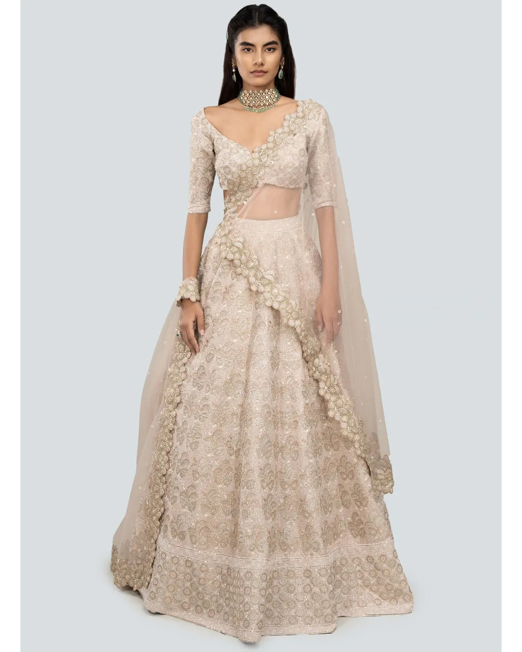 Champagne Tara Lehenga Set