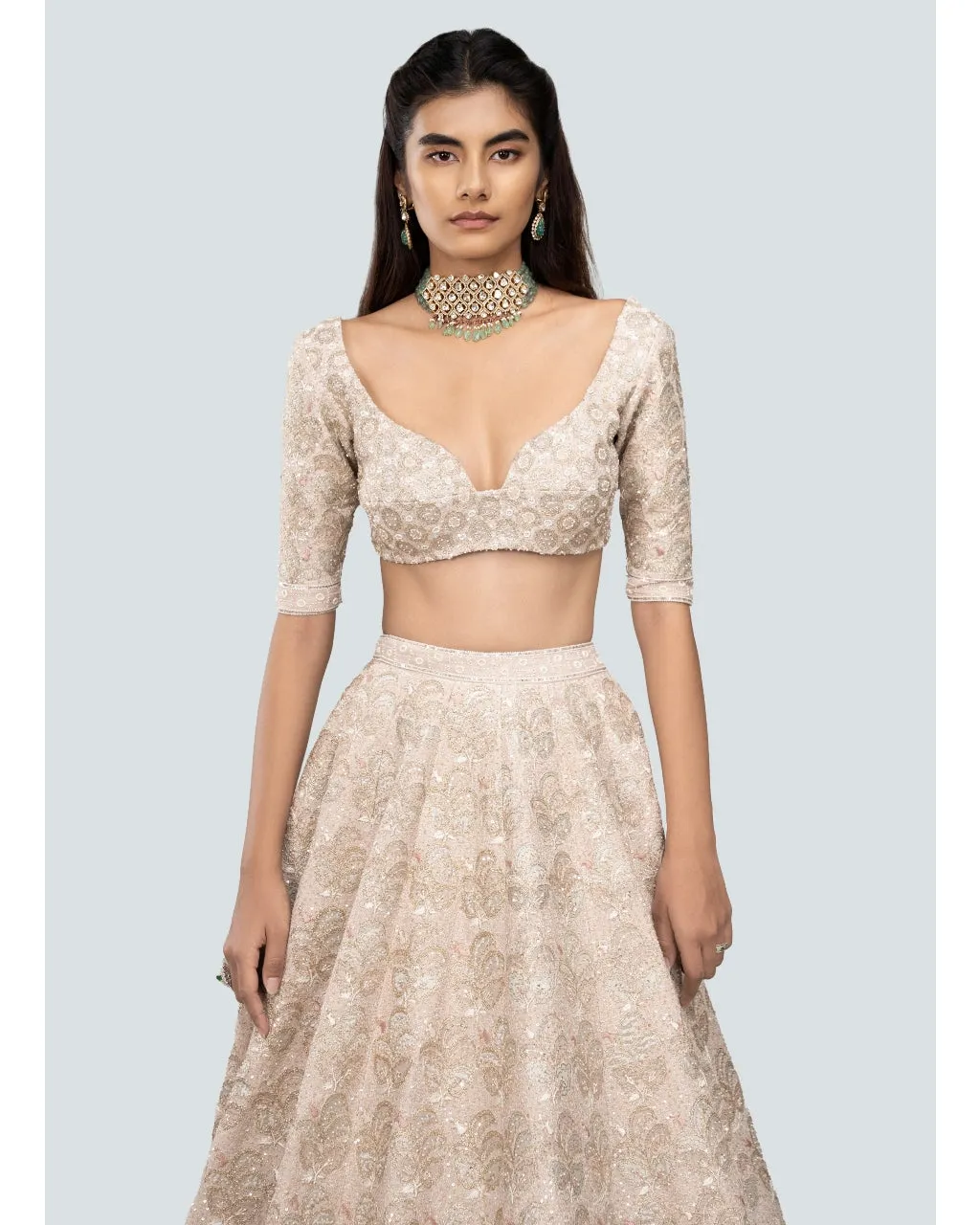 Champagne Tara Lehenga Set