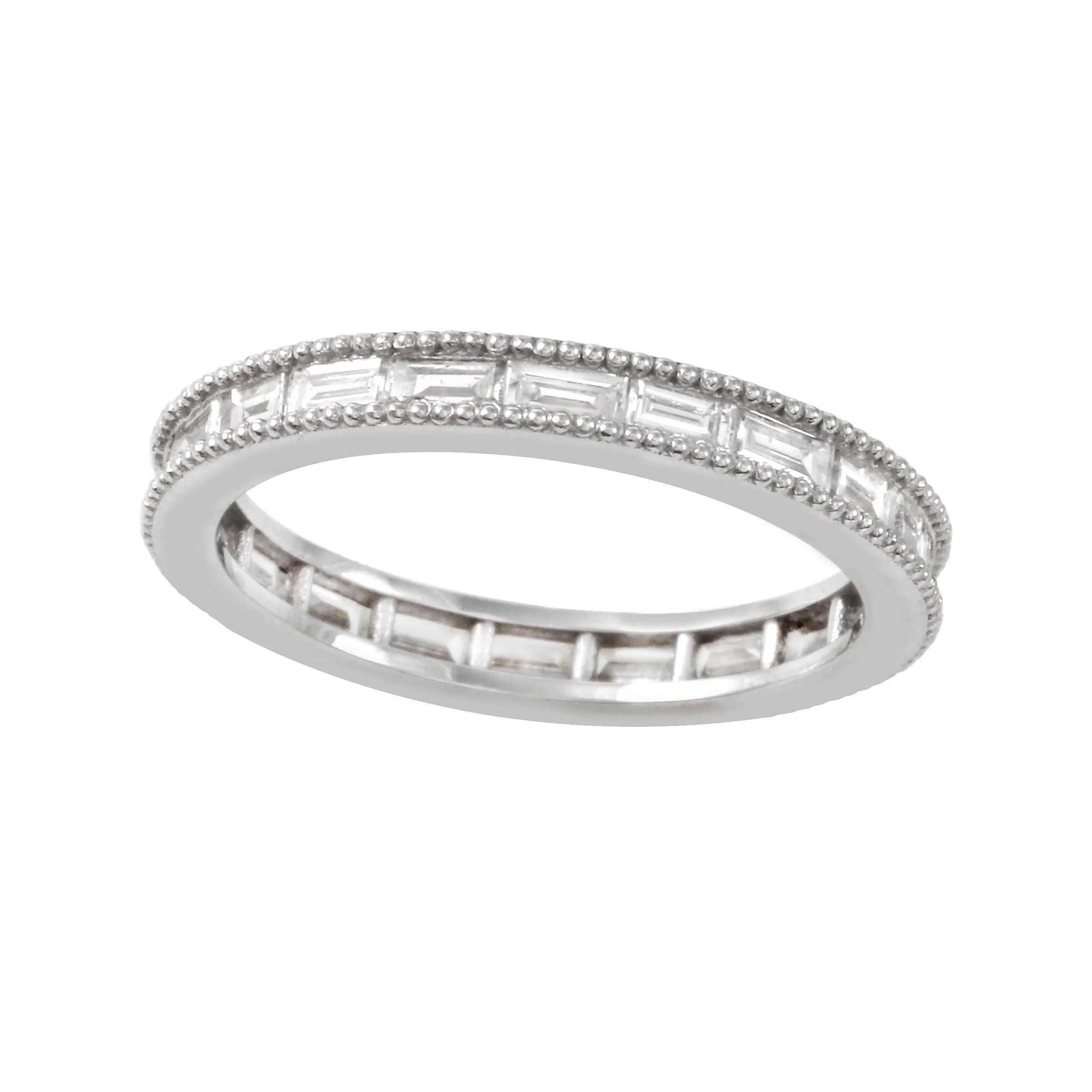 Channel Set Diamond Baguette Eternity Wedding Band