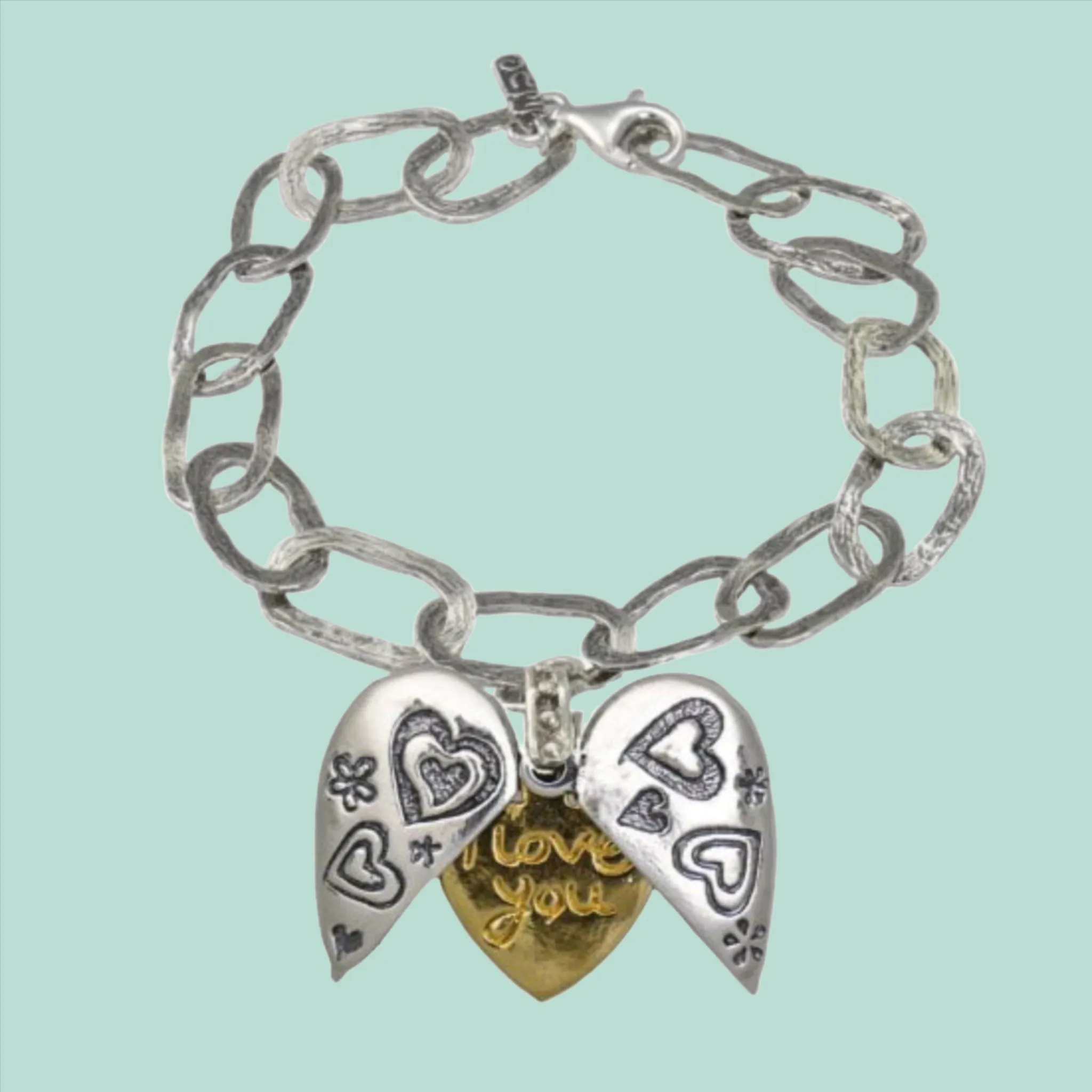 Charms Bracelet Sterling Silver 925 & Goldfilled Bluenoemi  Jewelry Love You