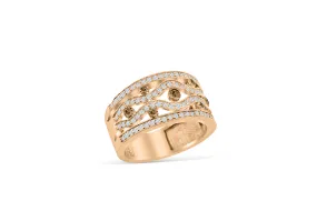 Chocolate Diamond Wide Band 1.42 ct tw Round-cut 14K Rose Gold BAN042