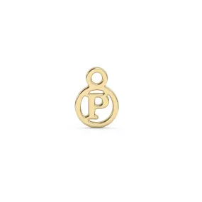 Circle Initial Charm - P | 10k Yellow Gold