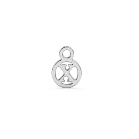 Circle Initial Charm - X | Sterling Silver