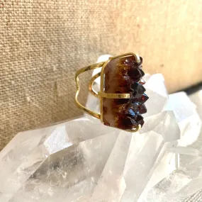 Citrine Druzy Ring #36