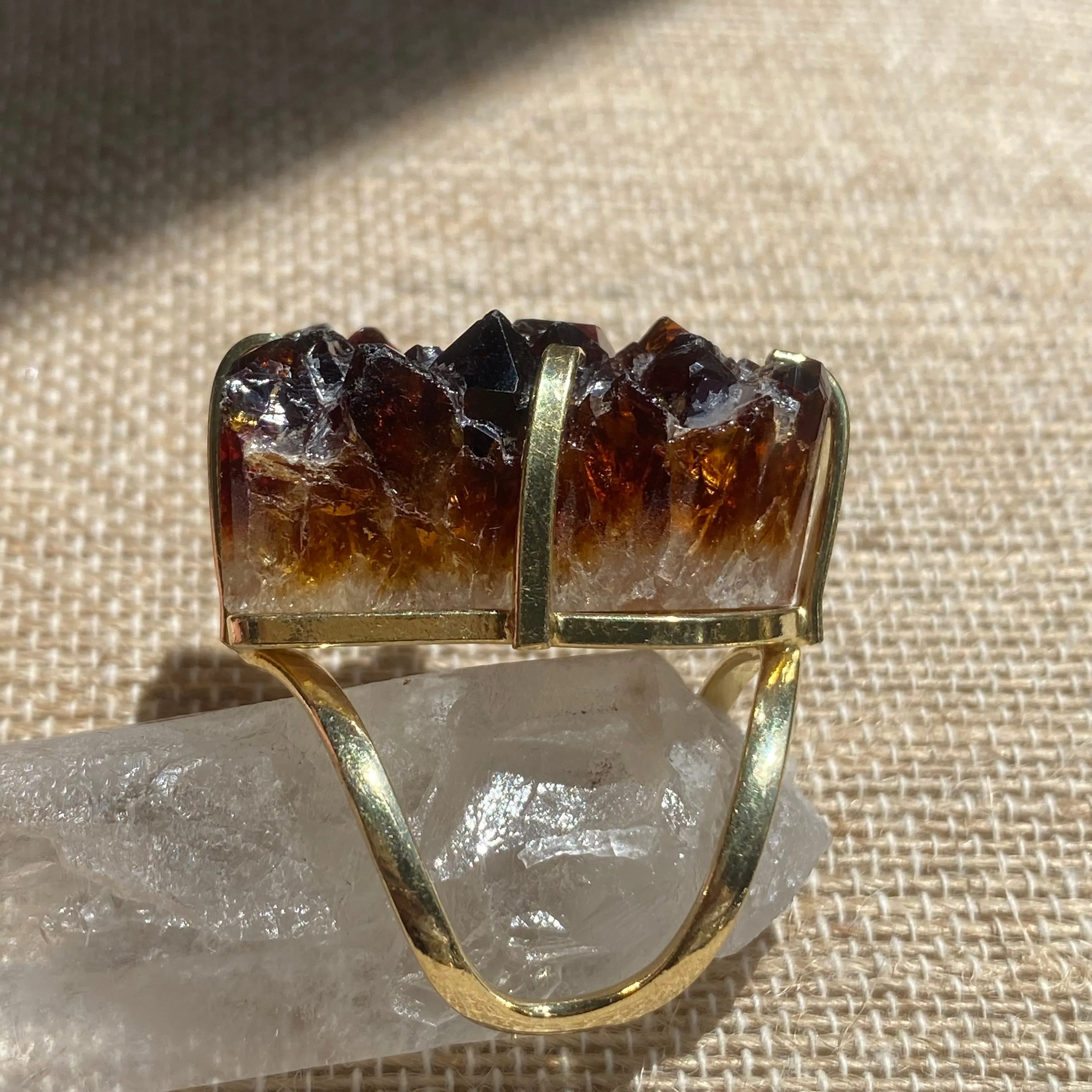 Citrine Druzy Ring #36