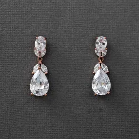 Classic Wedding CZ Earrings Teardrop and Oval Jewels