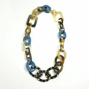 Colorful and Trendy Necklace J18137, Made by Buffalo Horn and Lacquer