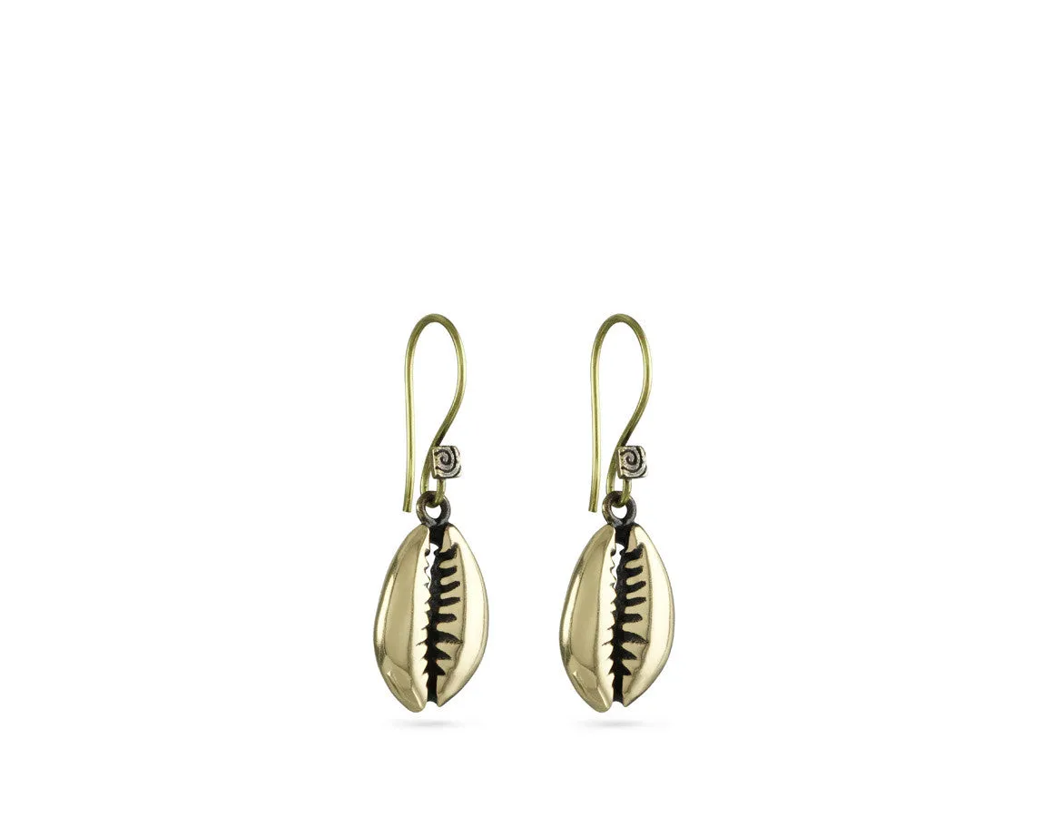 Cowrie Shell Earrings - Bronze