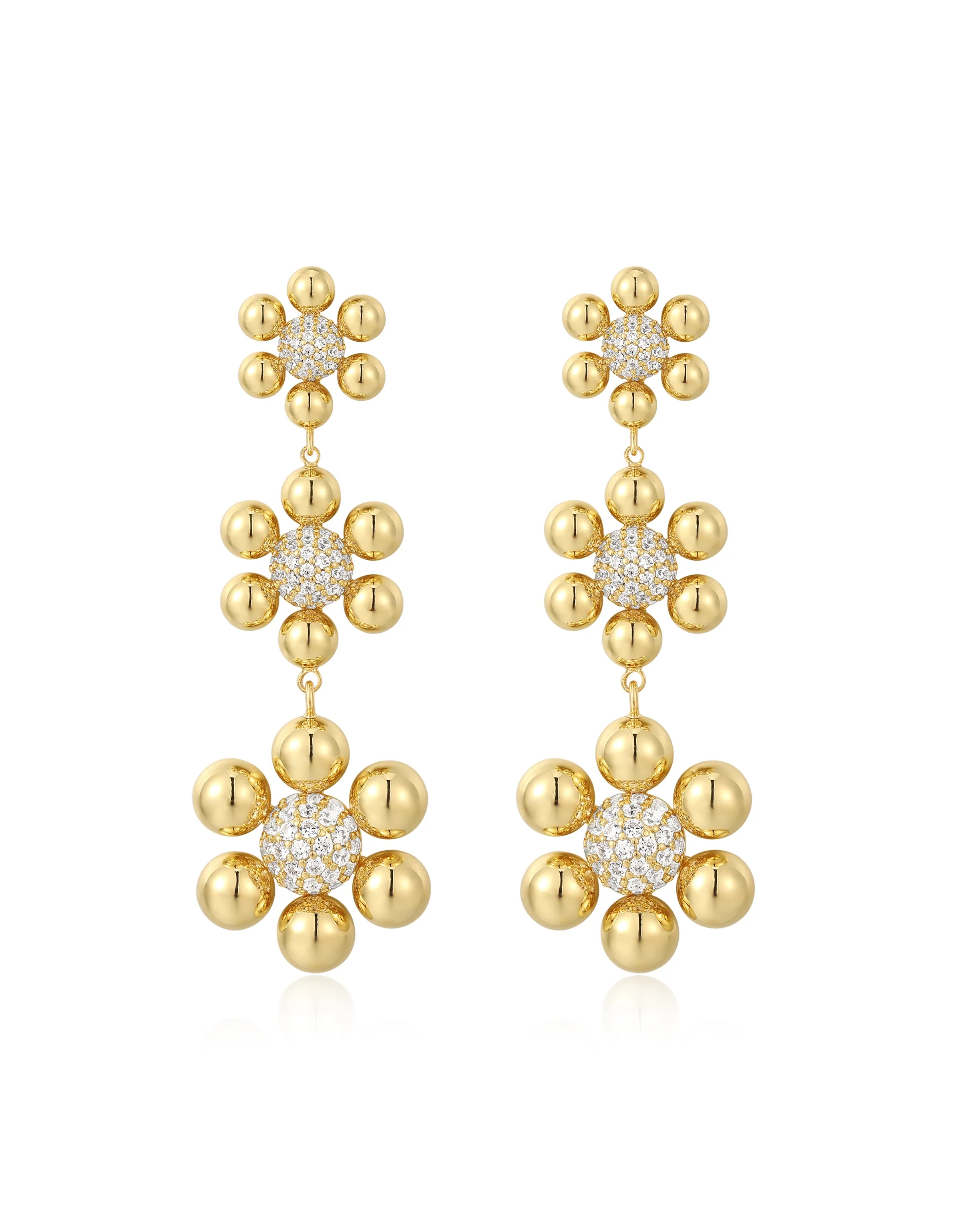 Daisy Statement Earrings- Gold