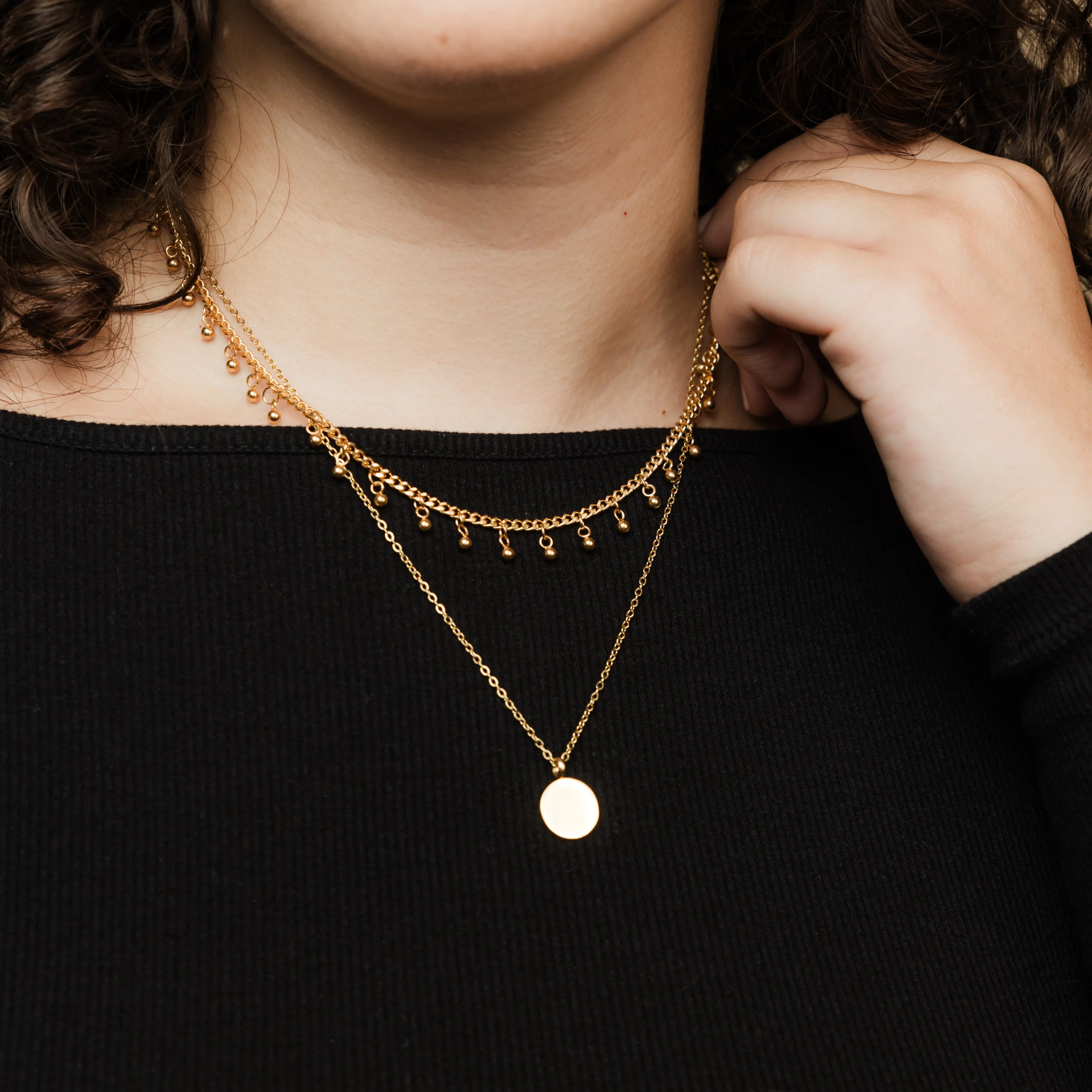 Dangling Dotted & Coin Layering Set