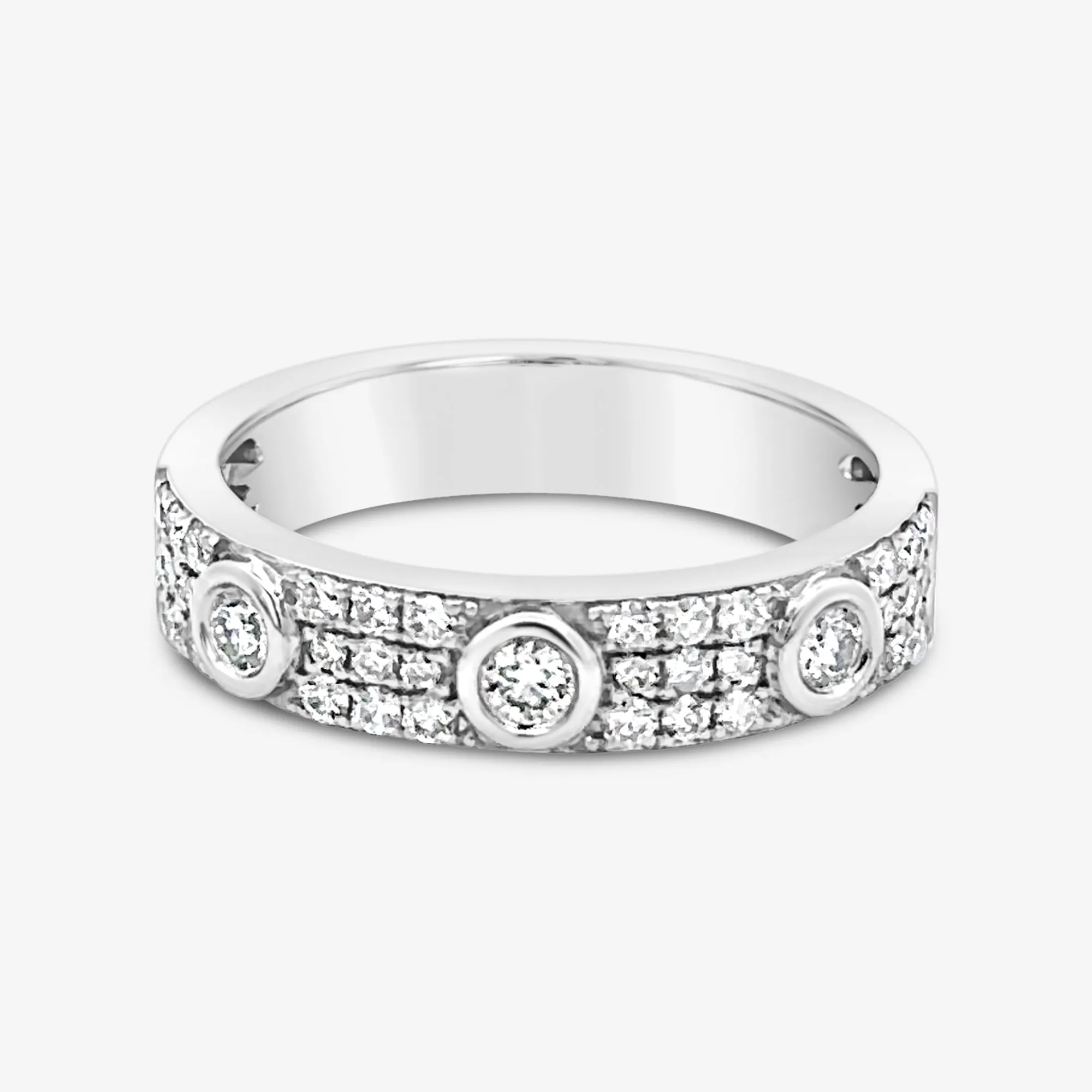 Diamond Bezel & Pave Band Ring