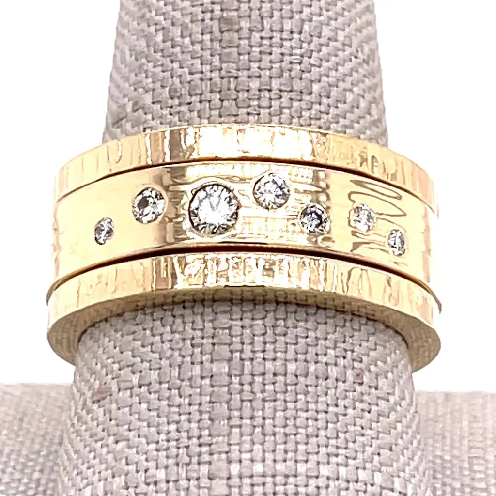 Diamond Birch Band Stacking Rings