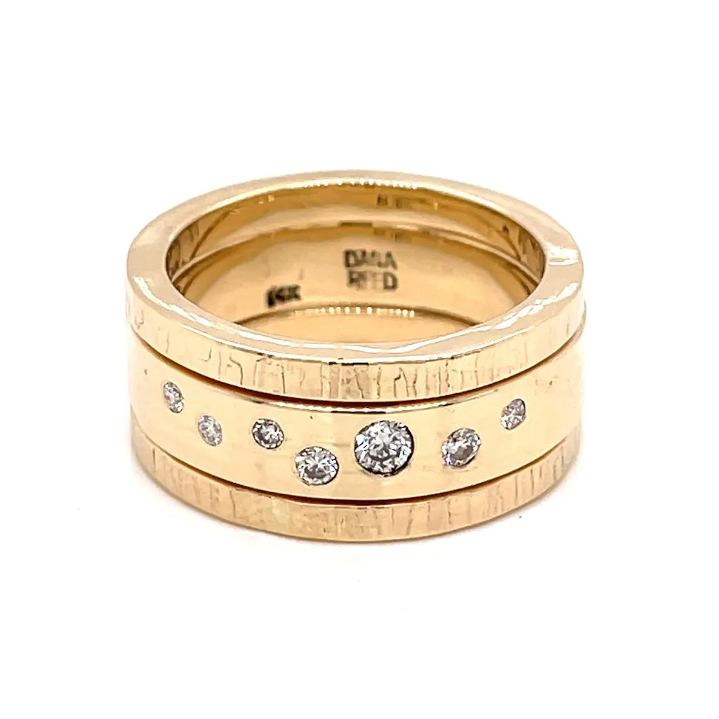 Diamond Birch Band Stacking Rings