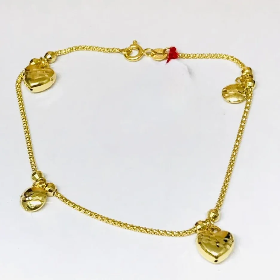 Disc Heart Bracelet 18K Gold