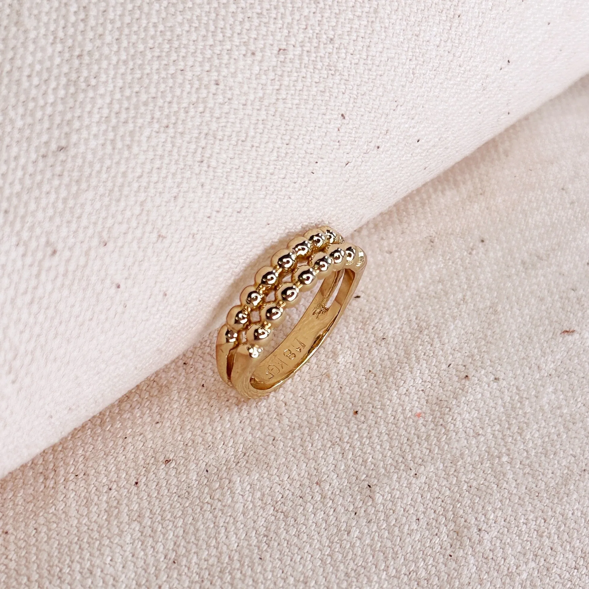 Double Beaded Band Ring