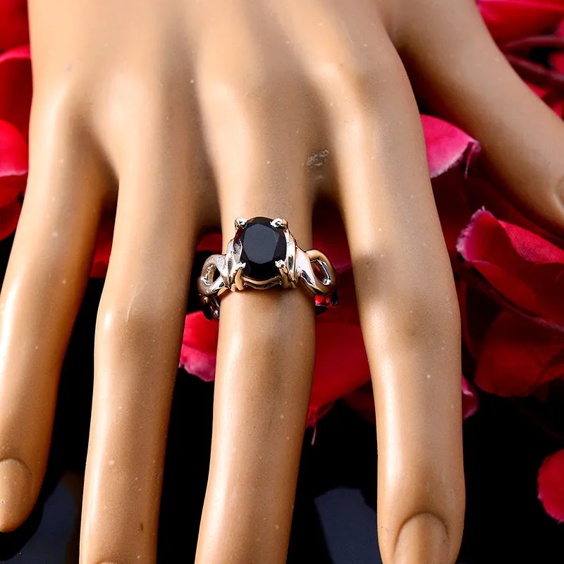 Drop-Dead Stone Black Onyx Sterling Silver Ring Handmade Jewellery