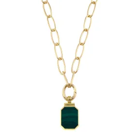 Emerald Shaped Gemstone Pendant Necklace