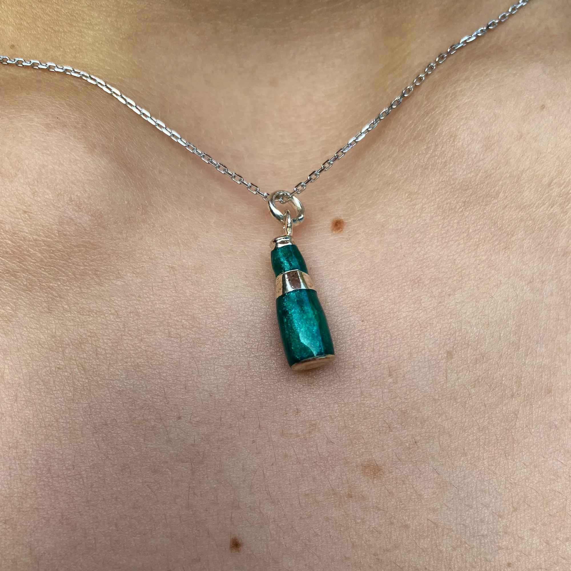 Enamel Beer Bottle Necklace