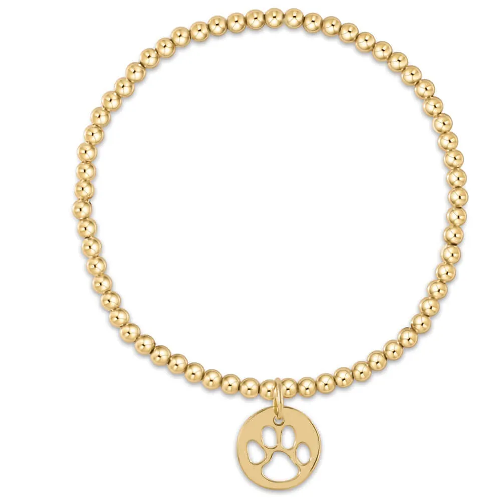 ENewton Extends 3mm Gold Paw Print Gold Disc Bracelet