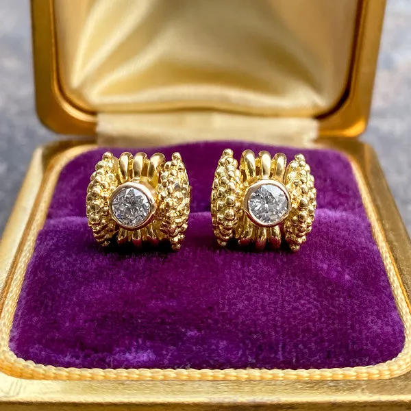 Estate Diamond Earrings, Old European 0.45ctw.