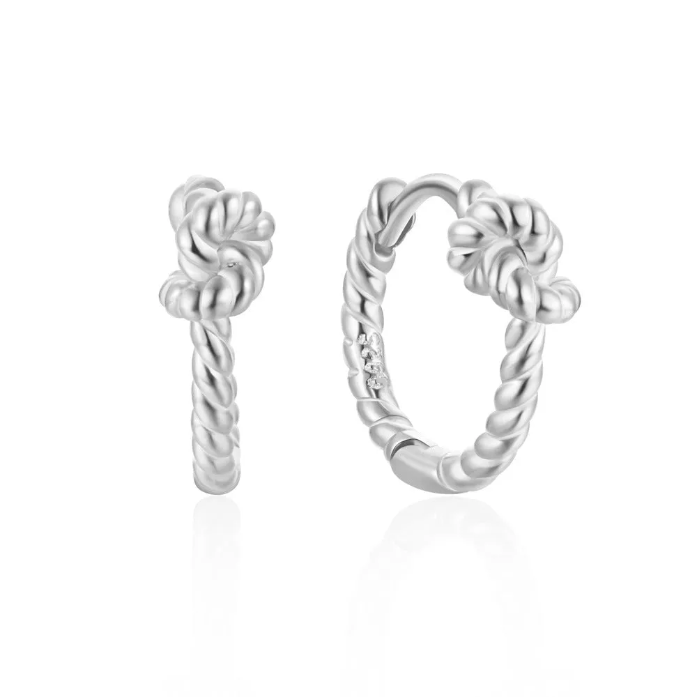 Fashion Geometric Twist Huggie Earring for Women