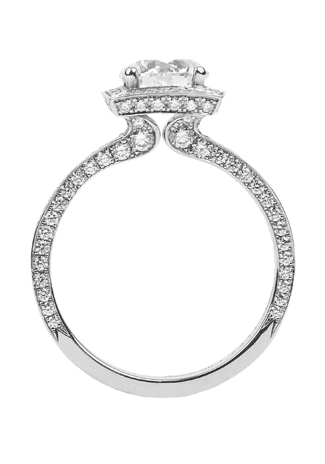 Furrer Jacot Lucienne Platinum Semi-Mount Square Halo Diamond Ring