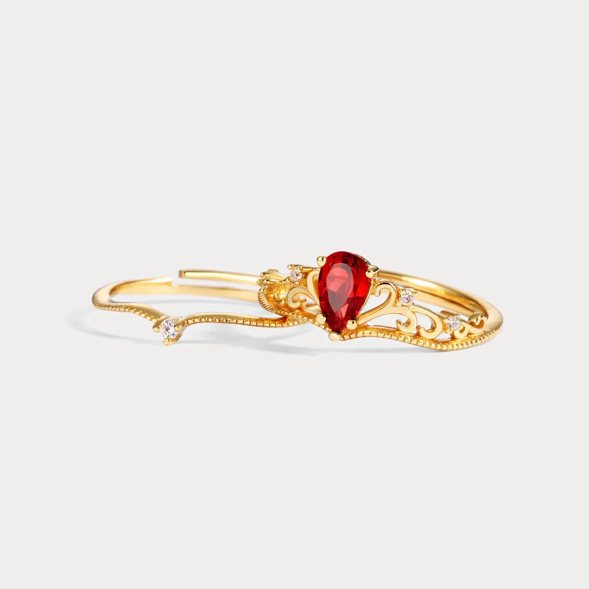 Garnet Crown Ring