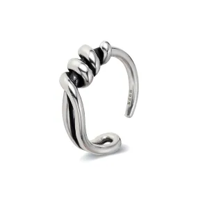 Geometric Sterling Silver Line Wrap Band Ring