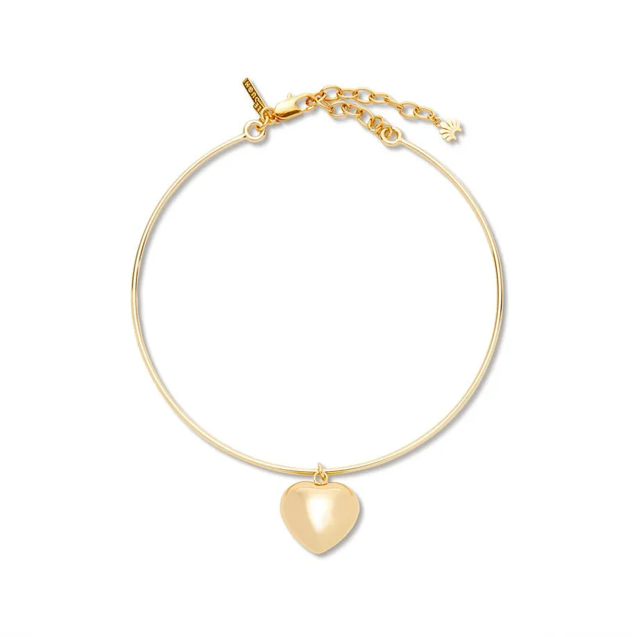 GOLD HEART CHOKER NECKLACE