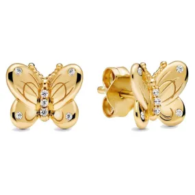 GOLD PLATTED BUTTERFLY STUD EARRINGS