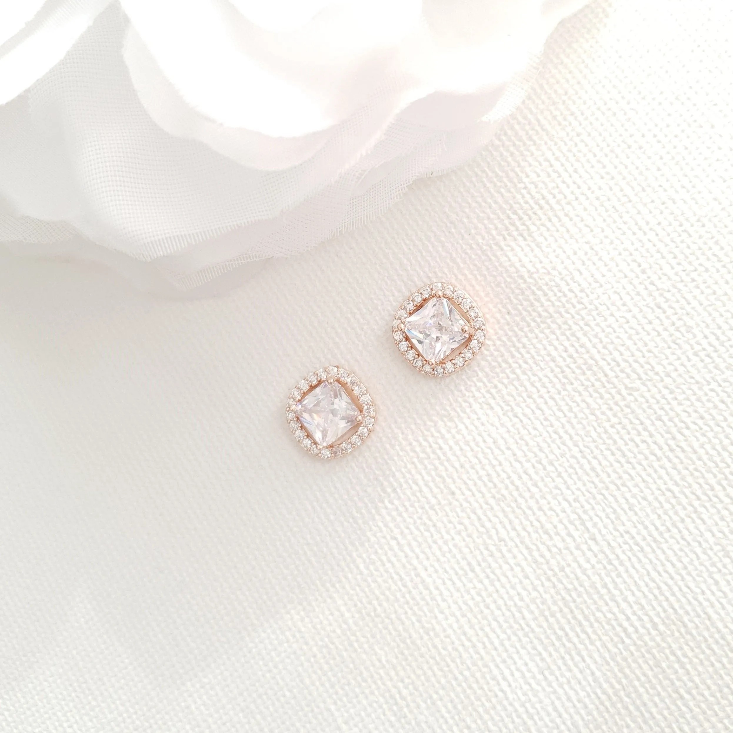 Gold Stud Earrings for Bridal Party-Piper