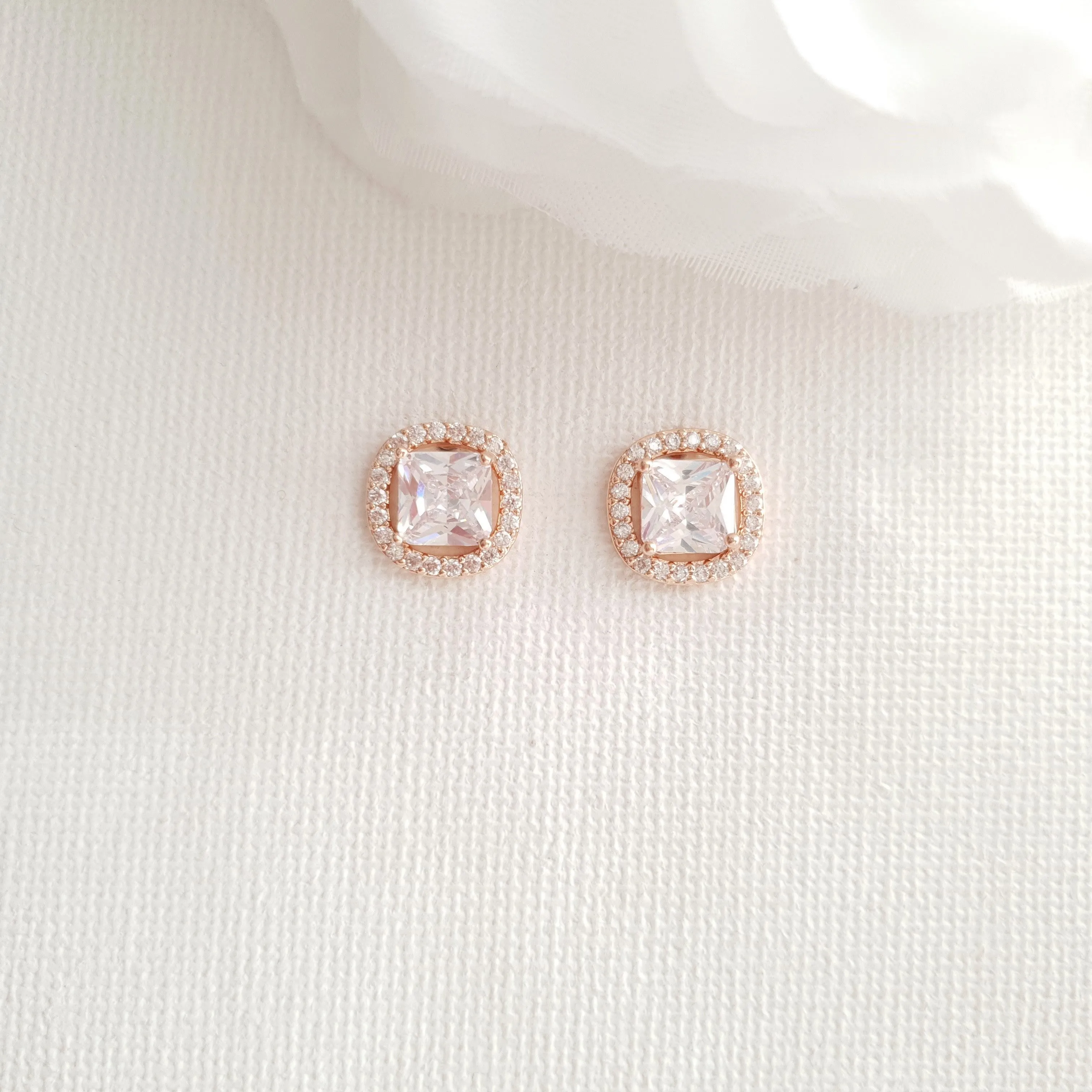 Gold Stud Earrings for Bridal Party-Piper