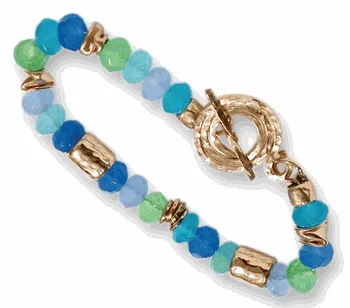 Goldfilled Bracelet with Ocean Quartz stones.