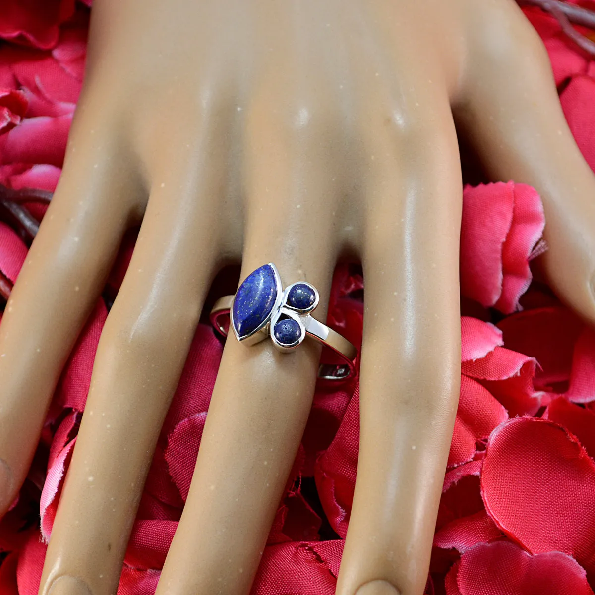 Grand Gem Lapis Lazuli Silver Ring Standing Mirror Jewelry Armoire