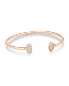 Grayson Crystal Cuff Bracelet Rose Gold Metal White CZ by Kendra Scott