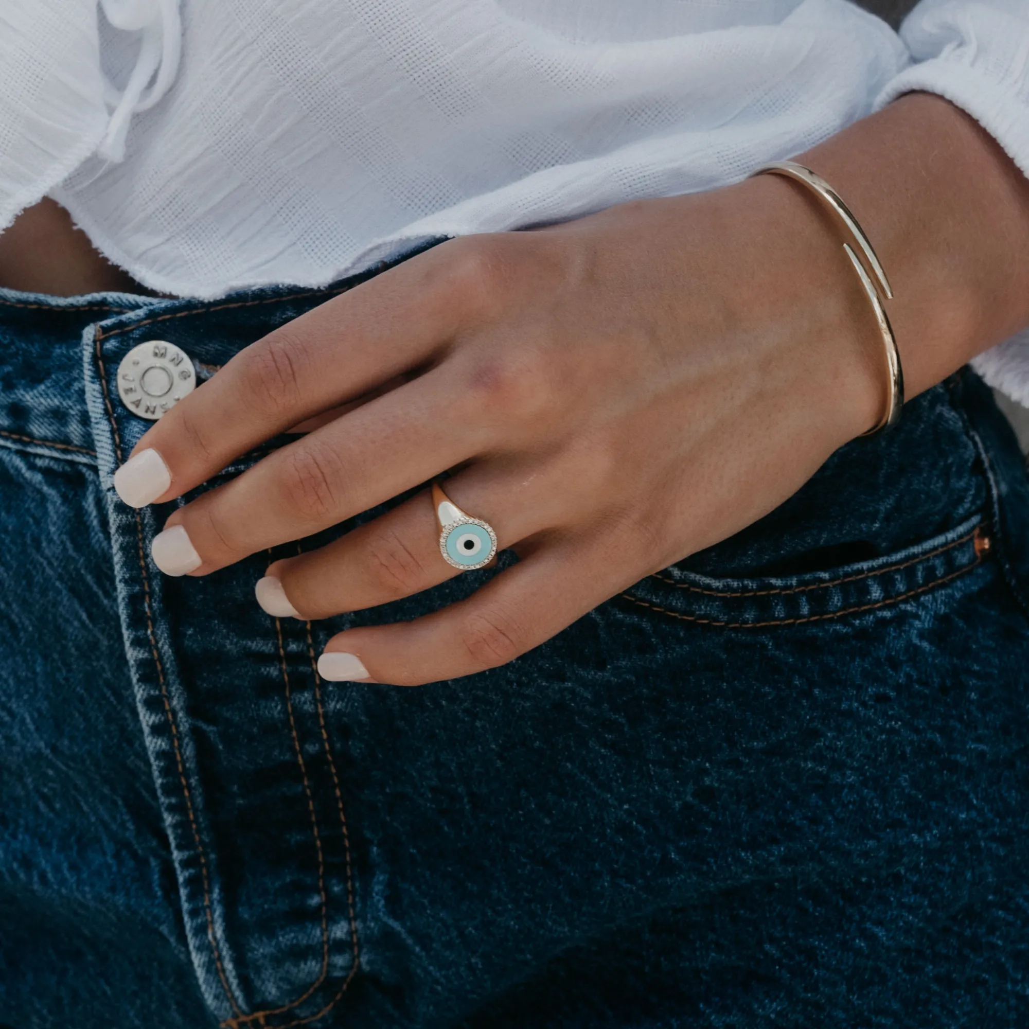 Greek Style Evil Eye Ring