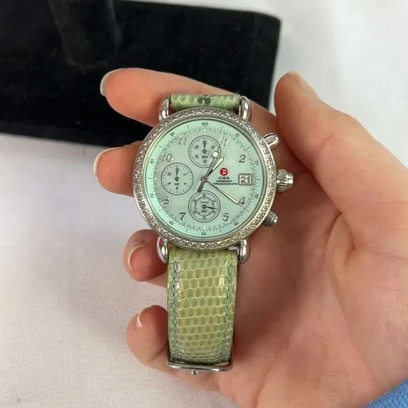 Green Motherof Pearl Face Watch