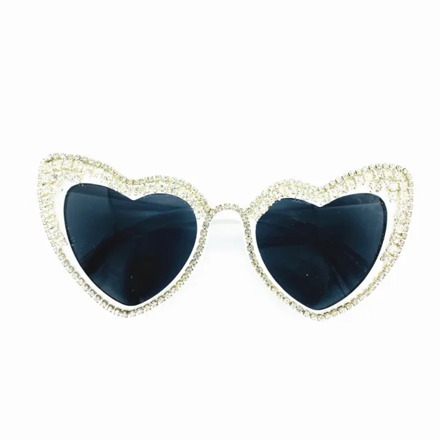 Heart shaped frame Sunglasses Black White