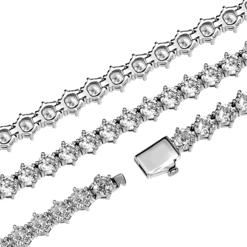 Hip Hop 3/4/5mm Six Prong Single Row Zircon Bracelet