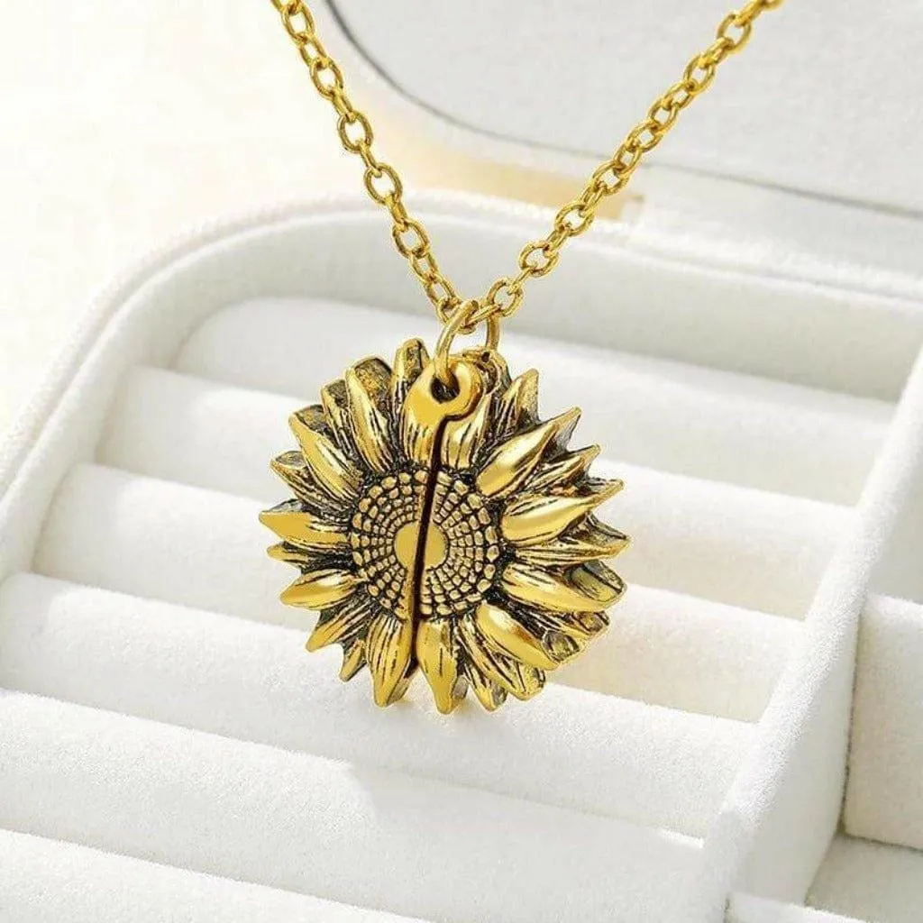 Holy Grail Sunflower GOLD Pendant Necklaces