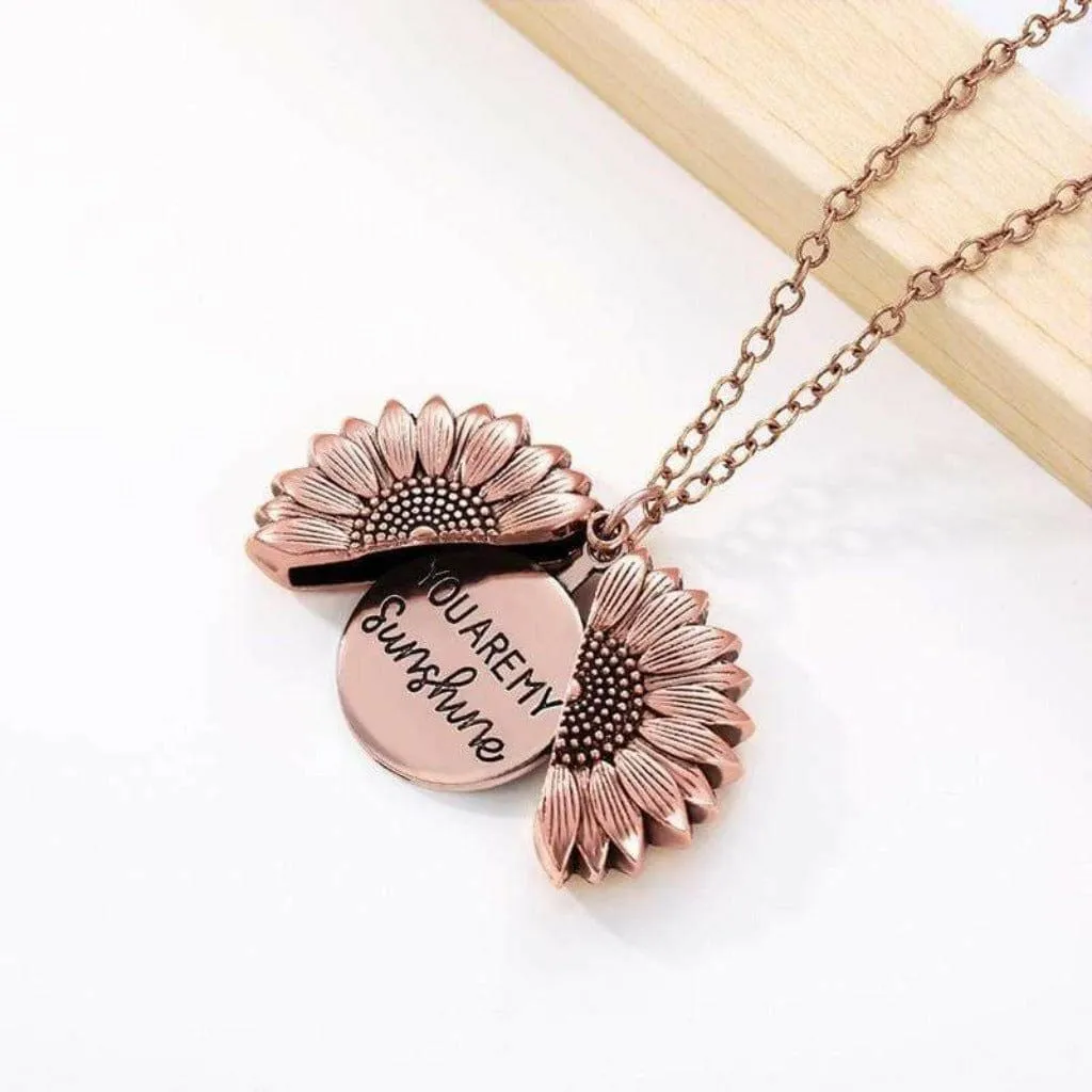 Holy Grail Sunflower GOLD Pendant Necklaces