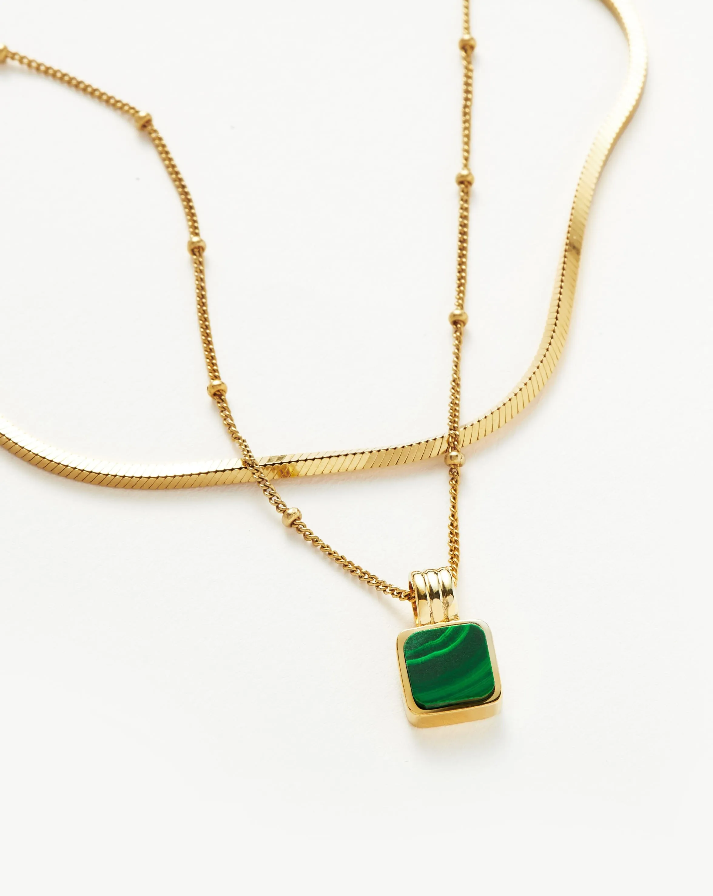 Iconic Lucy Williams Malachite Necklace Set | 18ct Gold Plated Vermeil/Malachite