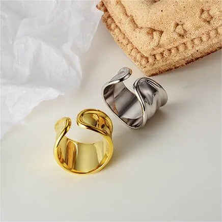 Irregular Bump Silver Band Ring