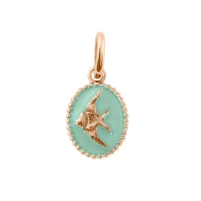 Jade Angelfish Pendant, Rose Gold